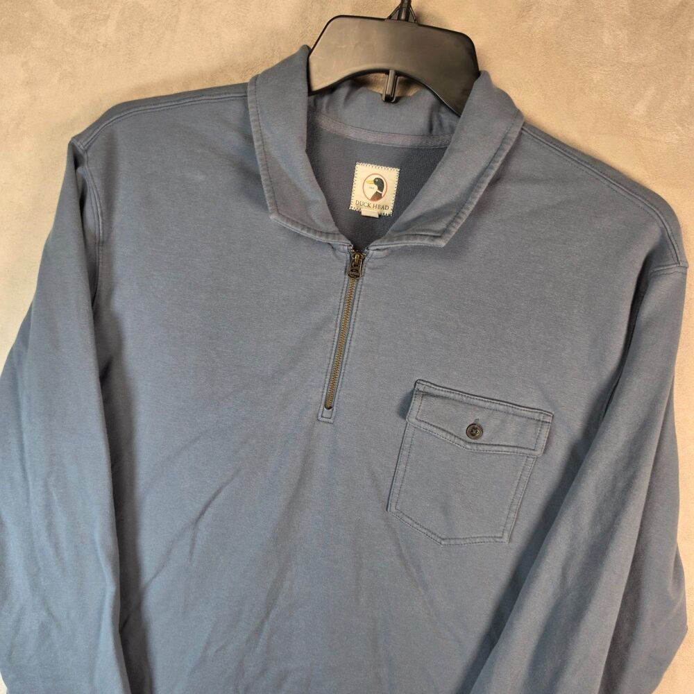 Duck Head Spivey 1/4 Zip Pullover Men's [Insert Size] Blue Cotton Terry